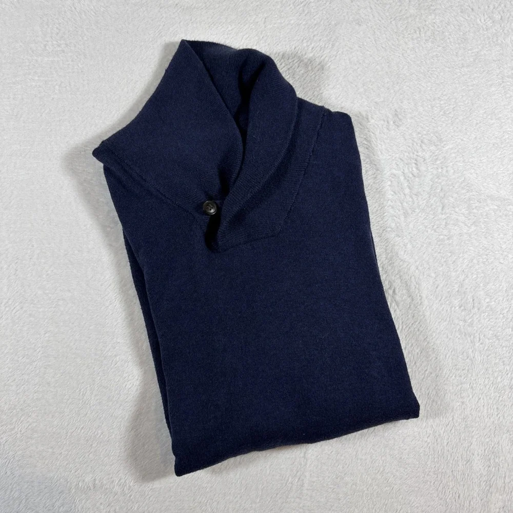 Washable Cashmere‎ Blend Stitch Fix Hawker Rye Blue Long Sleeve Button Neck S